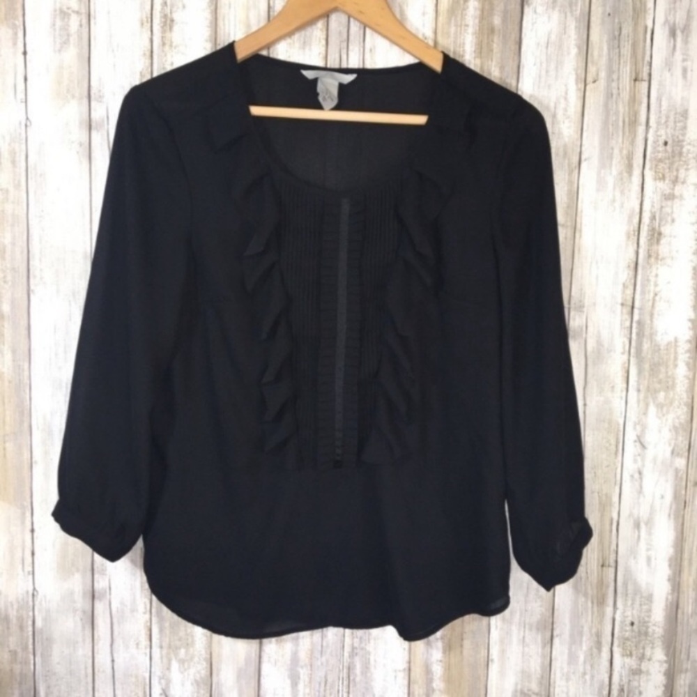 H&M Black Sheer Blouse